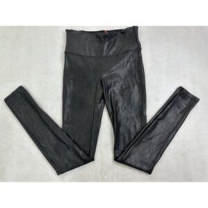 Spanx Black Faux Leather High Rise Leggings Womens S READ